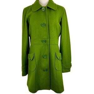 Tulle Kelly Green Pea Coat Womens XL Artsy Unique Teacher Autumn Transitional